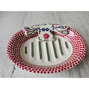 Bagwell simply Xmas reindeer soap bowl AS IS platter plate bathroom vintage rare